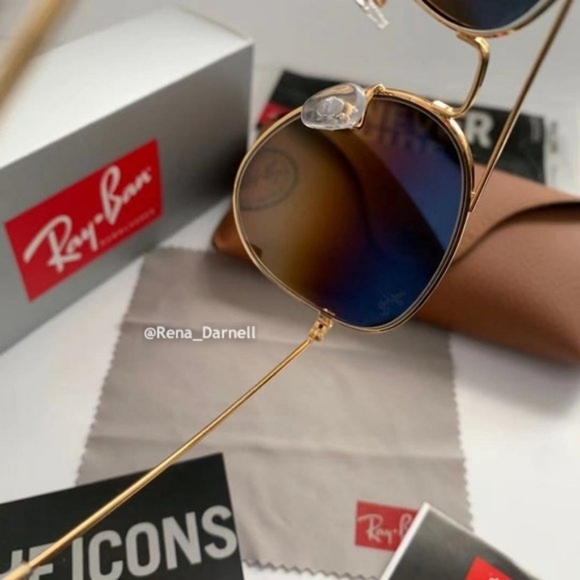 Gradient Brown RayBan Aviator RB3025 New - Picture 8 of 15